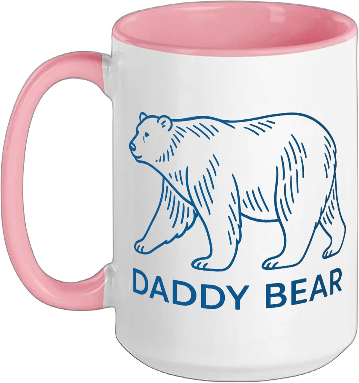 Daddy Bear Polar Bear Line Art Drawing Ceramic Mug