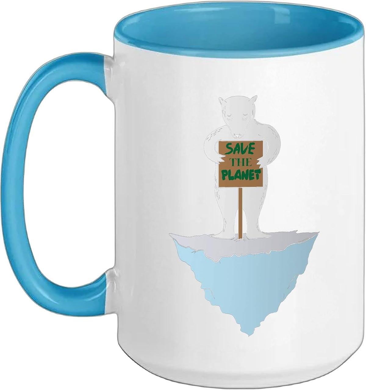Save The Planet Polar Bear On Ice Floe Ceramic Mug