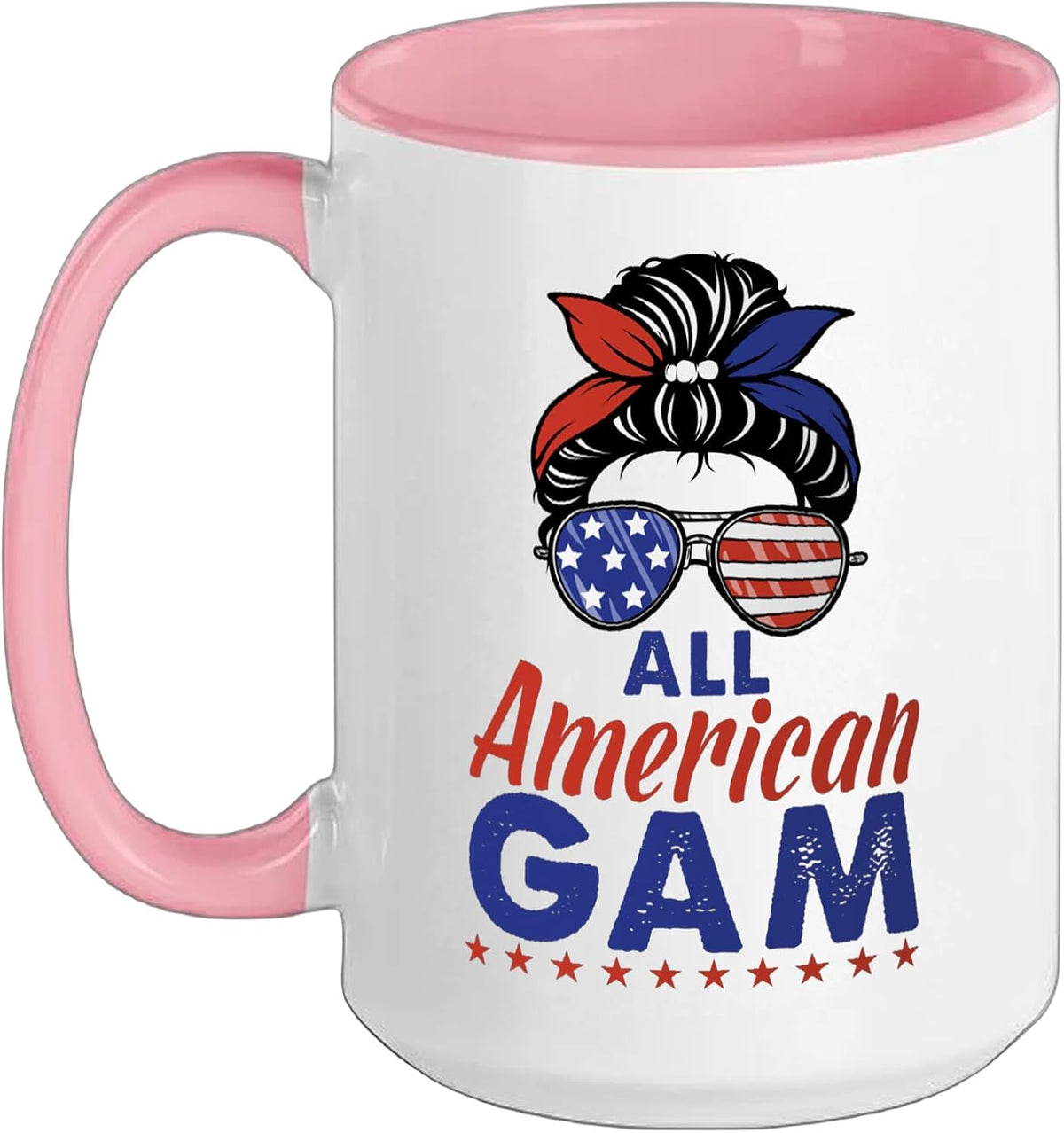 All American Gam 4th Of July Patriotic Sunglasses Usa Flag Ceramic Mug