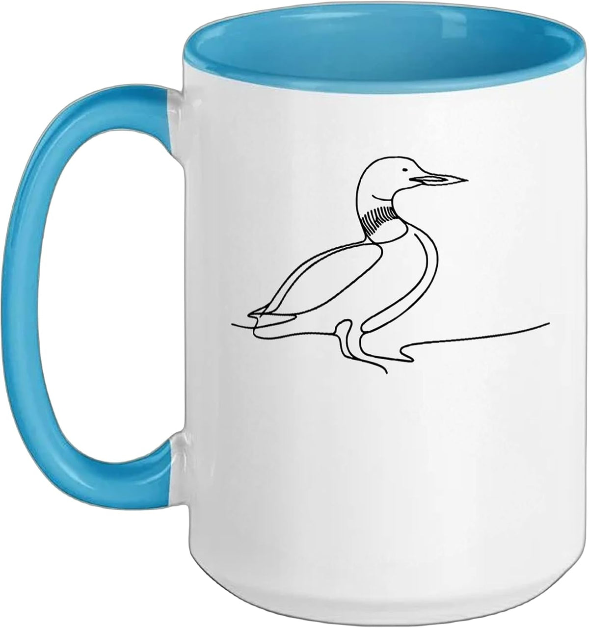 Loon Line Art Birdwatcher Ceramic Mug