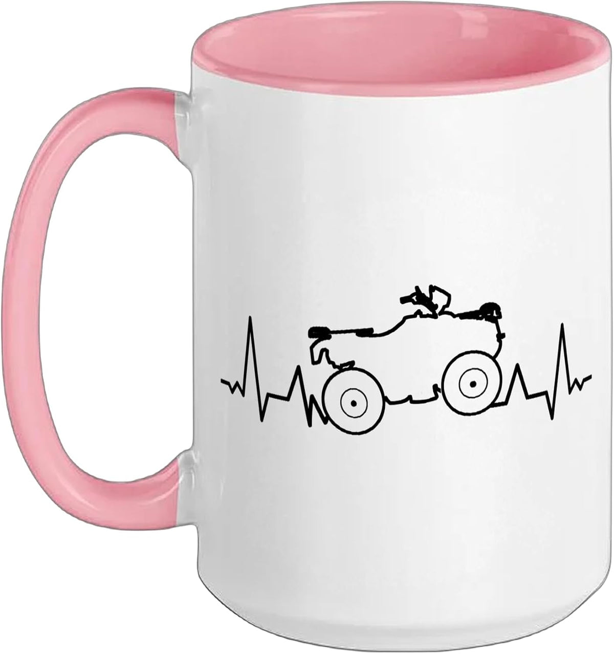 Quad Riding Atv Quad Biker Quads Racing Bike Heartbeat Ceramic Mug
