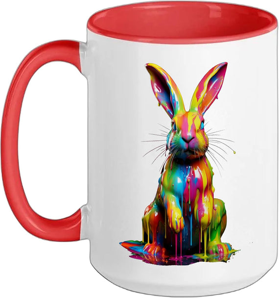 Rainbow Rabbit Paint Ceramic Mug