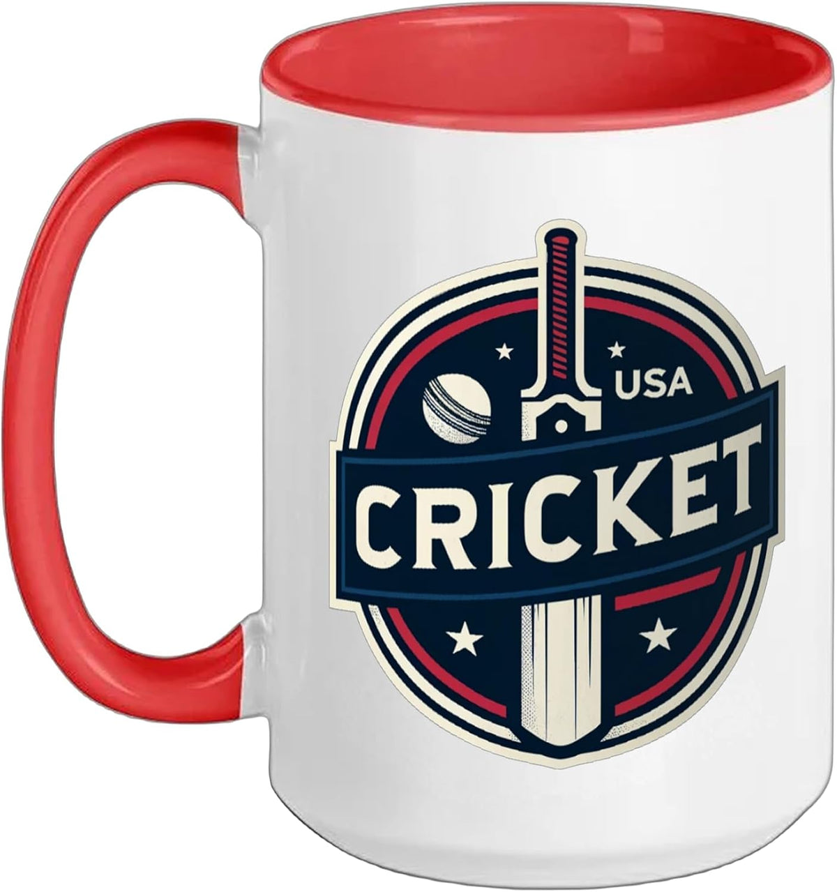 Usa Cricket In American Flag Colors Red White And Blue Ceramic Mug
