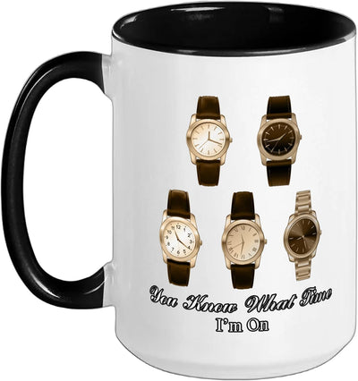 Tan Color The Time I'm On Tan Graphic Ceramic Mug