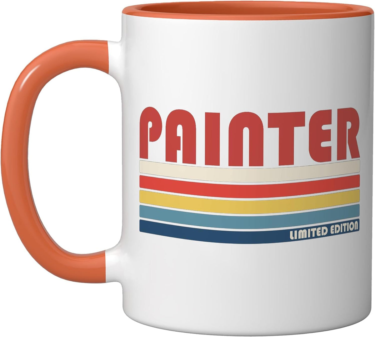 Painter Limited Edition Retro Stripes Design Ceramic Mug