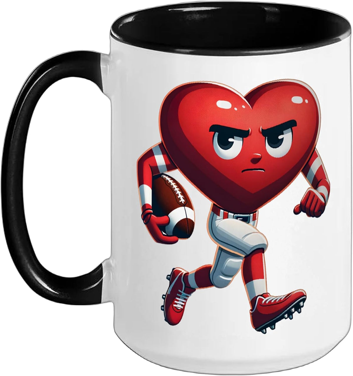 Valentine's Day Heart Football Player Ceramic Mug