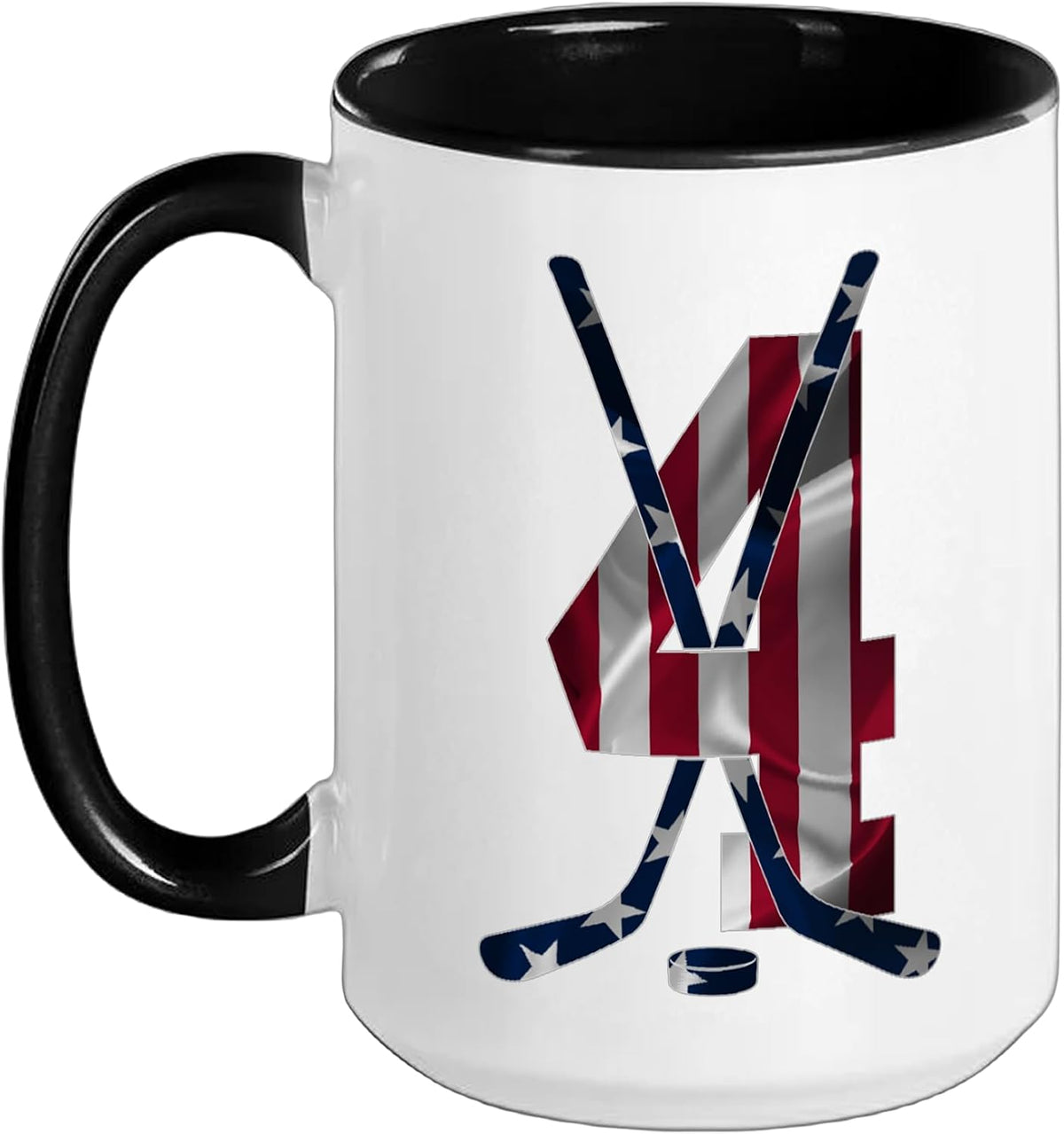 Number 4 Years Ice Hockey 4th Birthday Ceramic Mug