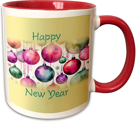 Colorful Ornaments New Year Ceramic Mug