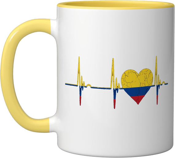 Colombia Heartbeat Pride Heritage Colombia Flag Colombian Ceramic Mug