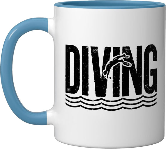 Retro Diving Under Water Diver Scuba Divers Ceramic Mug
