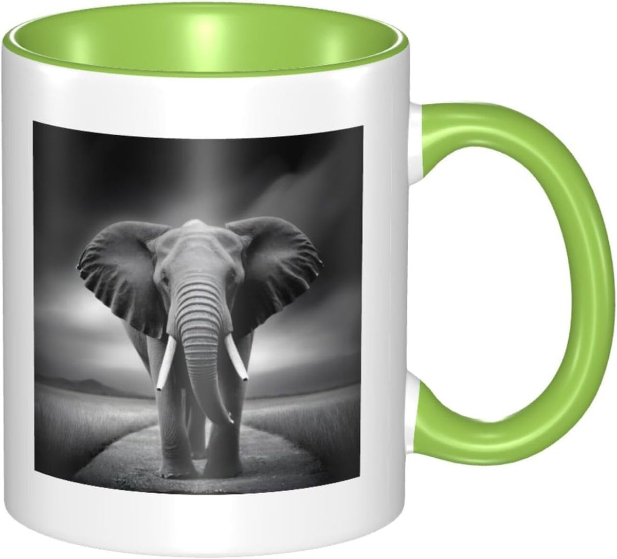 Stylish Elephants Art Printed, Colorful Inside Coffee Ceramic Mug
