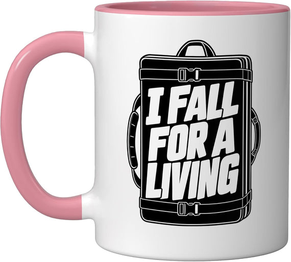 Bouldering I Fall For A Living Funny Climber Rock Climbing Ceramic Mug