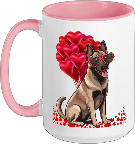 Belgian Shepherd Dog Valentine's Day Heart Men Women Ceramic Mug