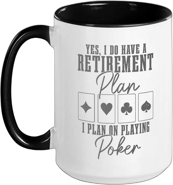 Poker Retirement Plan Funny Vintage Retired Poker Player Ceramic Mug