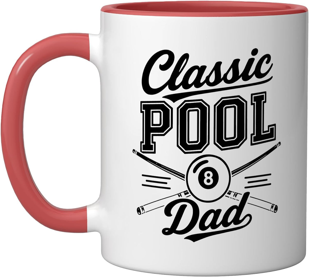 Vintage 1970s Billiards Dad Pool Hall Retro Styled Father Ceramic Mug