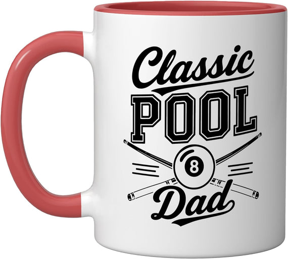 Vintage 1970s Billiards Dad Pool Hall Retro Styled Father Ceramic Mug
