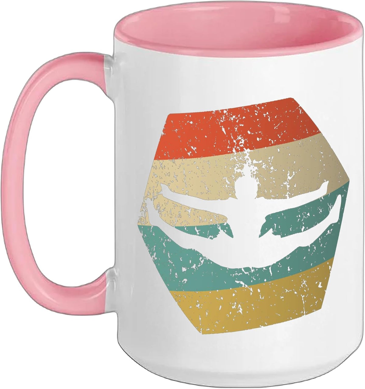 Cheerleading Retro Distressed Hexagon Cheerleader Ceramic Mug