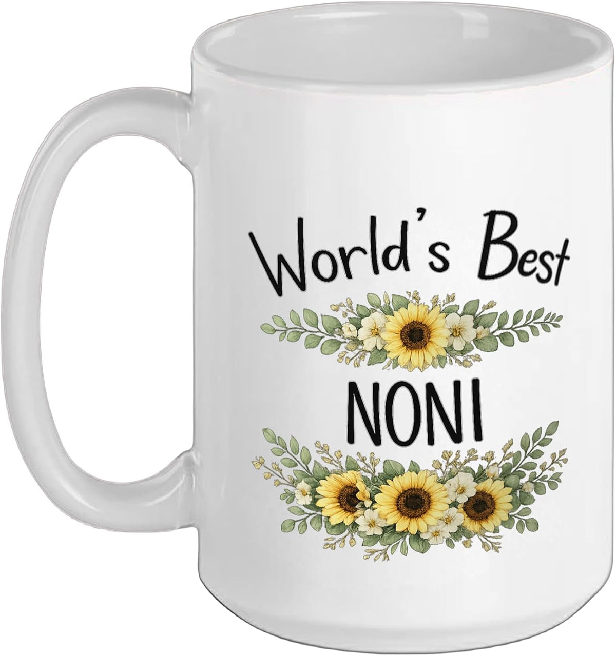World's Best Noni Sunflower Floral Grandma Ceramic Mug