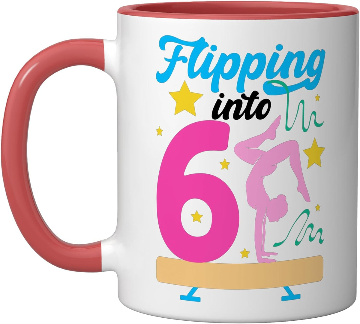 6th Gymnastics Birthday Six Year Old Gymnast Birthday Ceramic Mug