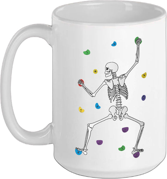 Skeleton Climbing Walls Boulder Bouldering Boulderer Ceramic Mug