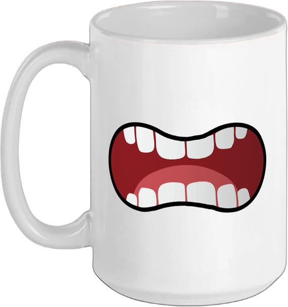 Human Face Teeth Creepy Halloween Mardi Gras Carnival Ceramic Mug
