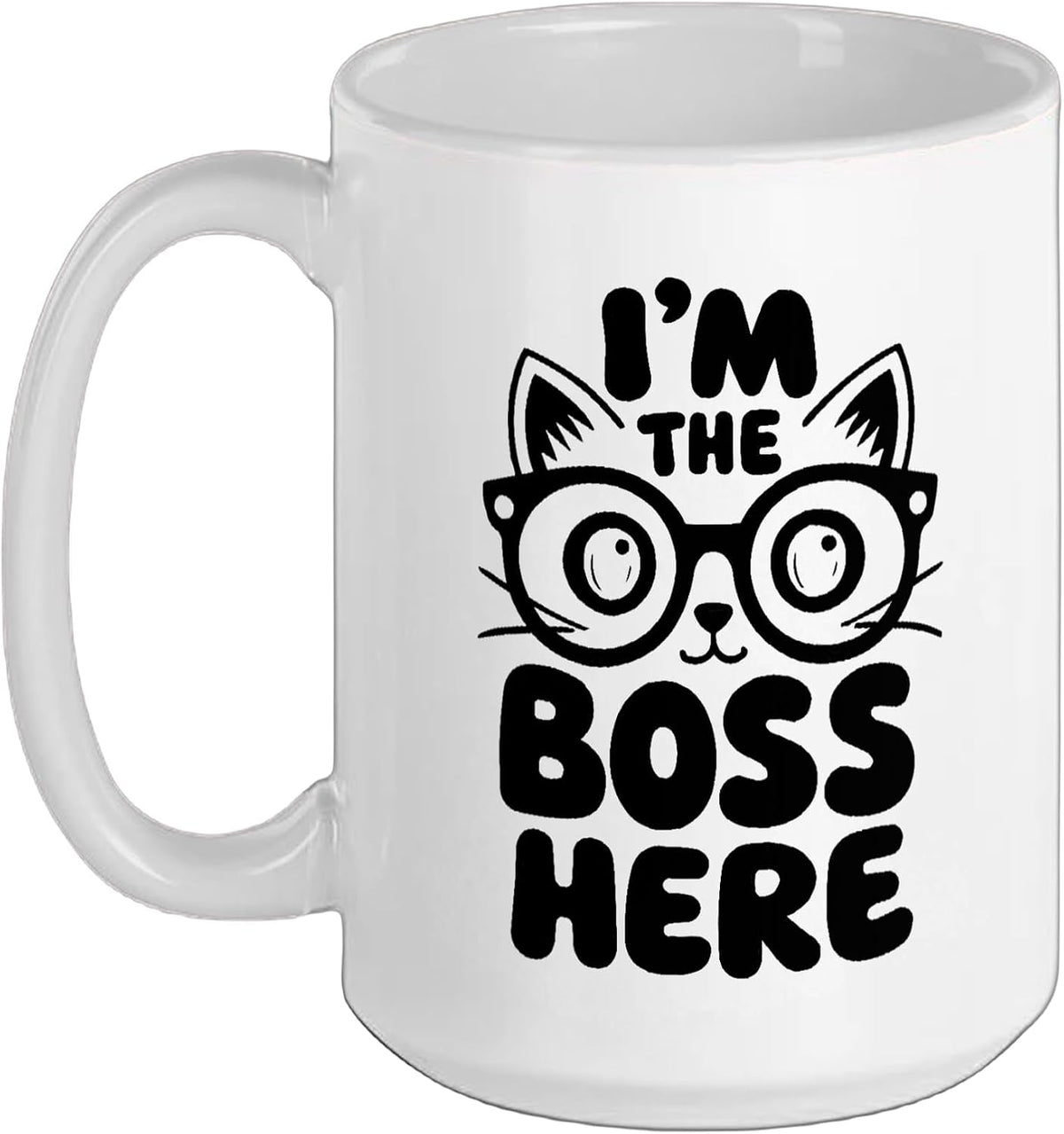 Im The Boss Here Cat Glasses Funny Ceramic Mug