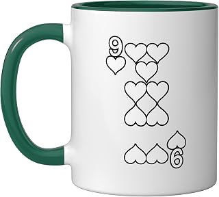 9 Of Hearts - Playing Card Halloween Costume Dark Ceramic Mug