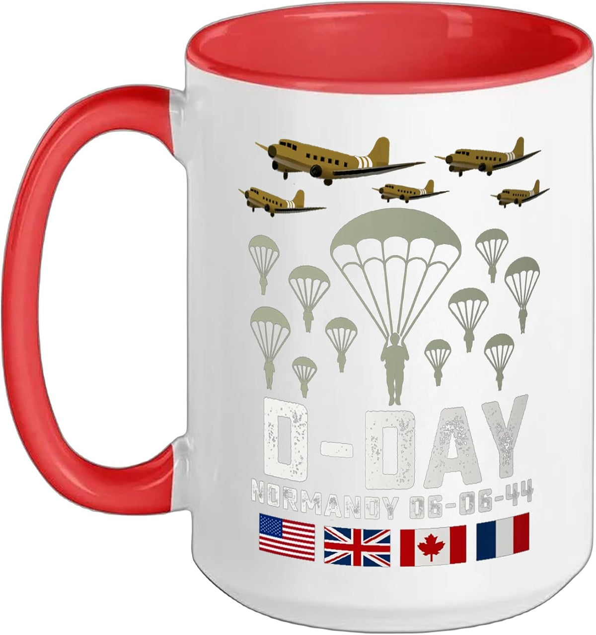 D-Day Normandy 06-06-44 Paratroopers Veteran Ceramic Mug