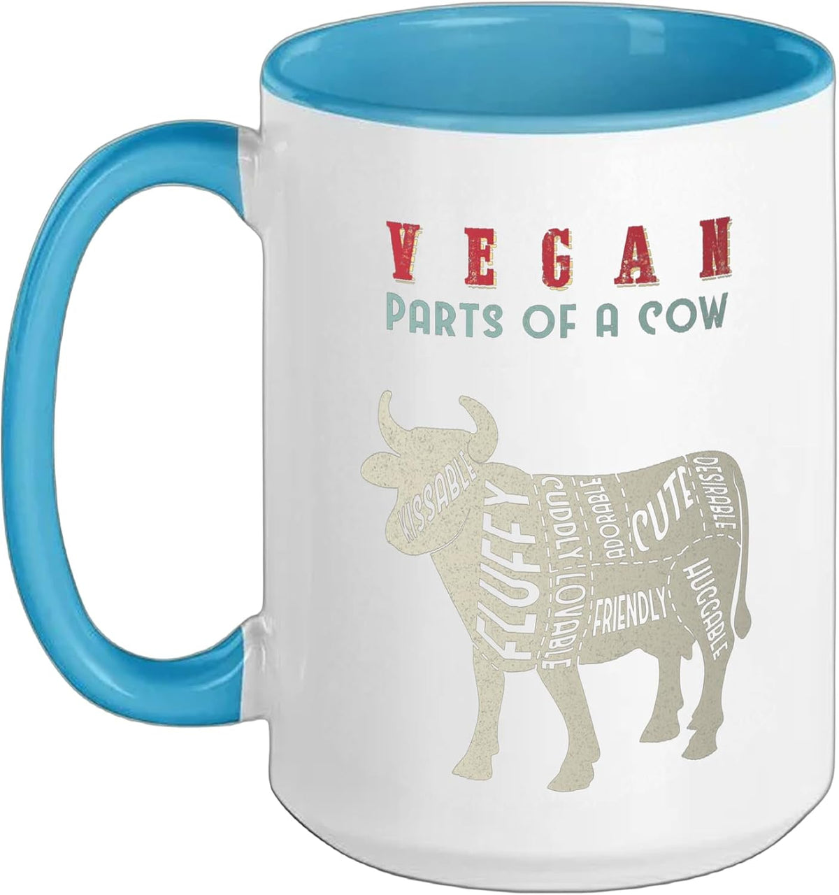 Vegan Parts Of A Cow Funny Ceramic Mug