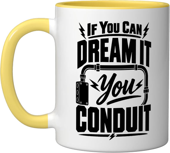 Conduit Pun Funny Electrician Tradesman Ceramic Mug