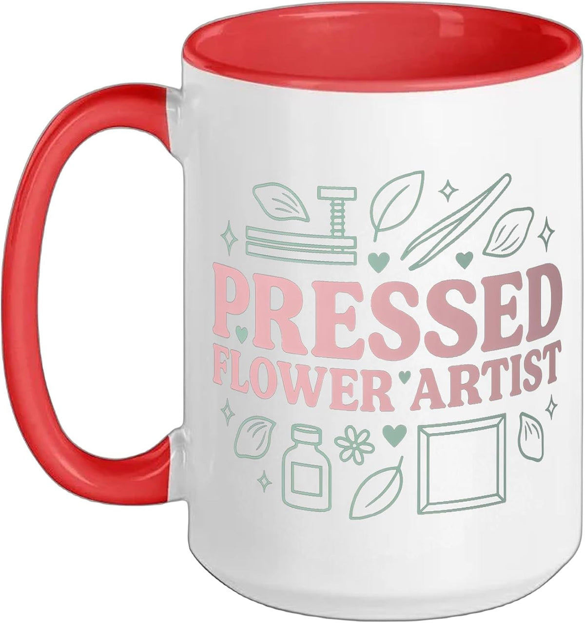 Pressed Flower Art Botanical Pressing Artist Crafting Ceramic Mug