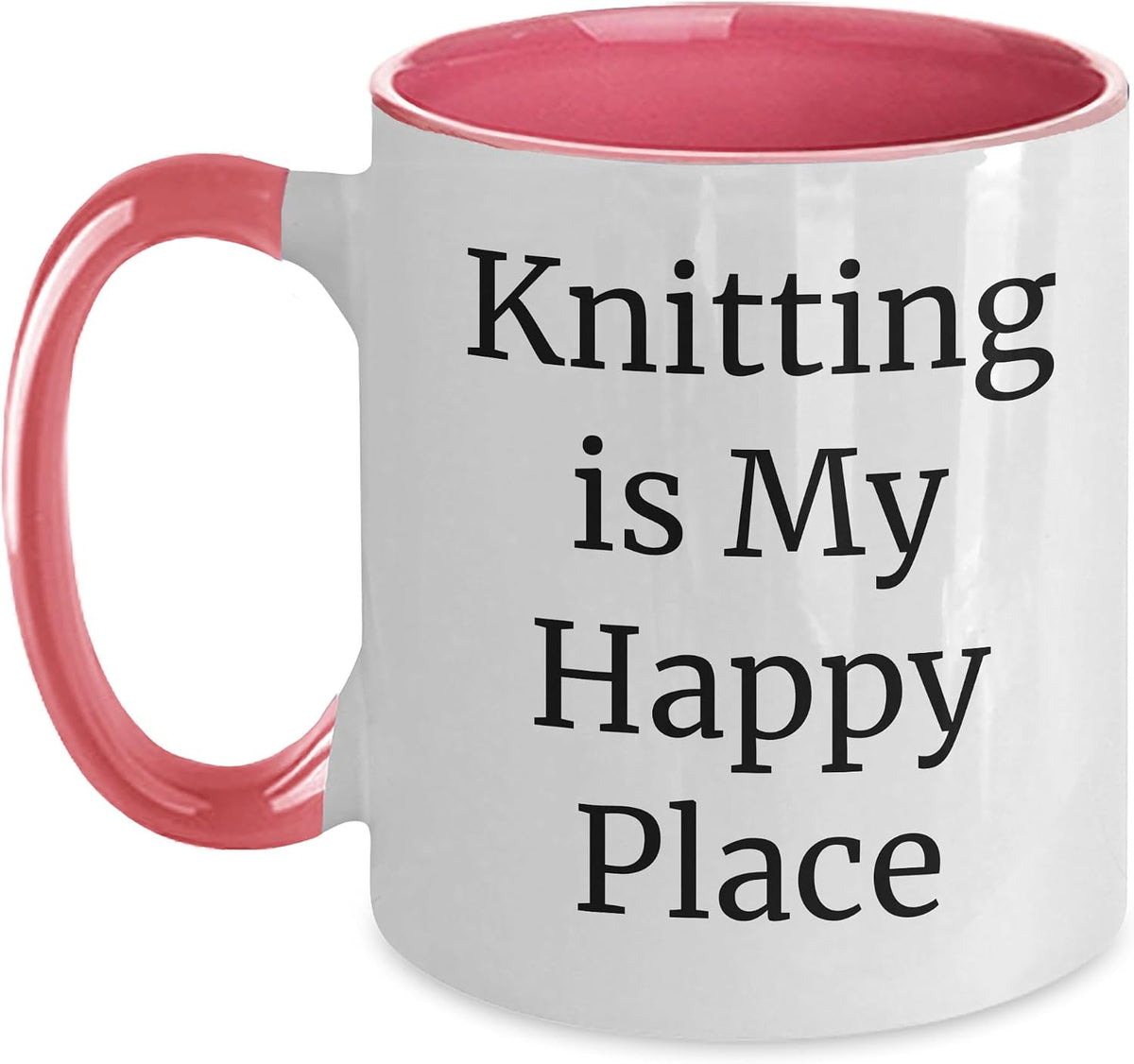 Knitting Is My Happy Place, For Knitting Enthusiasts Ceramic Mug