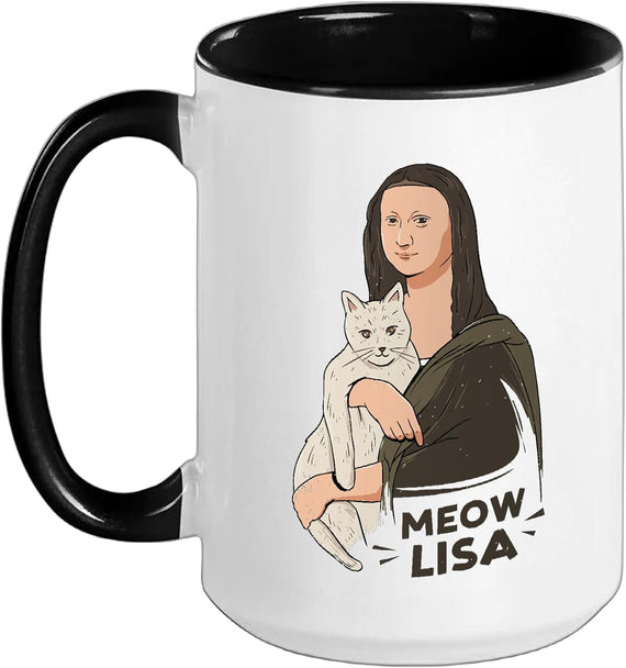 Mona Lisa Cat Design For An Art Lover And Cat Lover Ceramic Mug