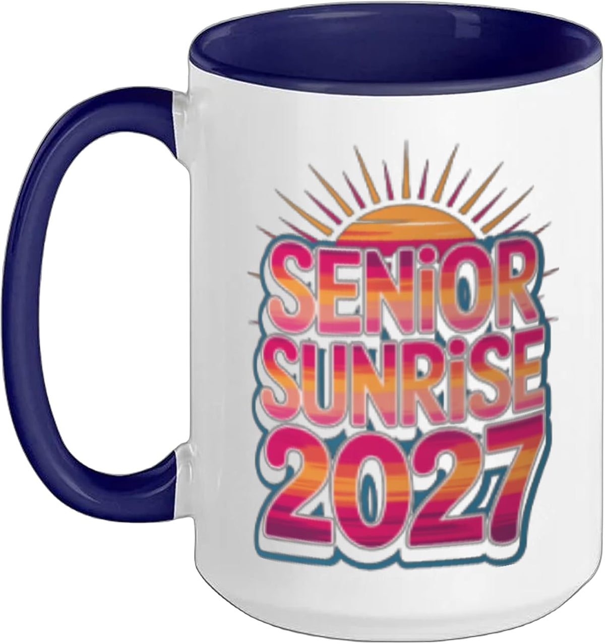 Senior Sunrise 2027 Groovy Retro 70s Class Of 2027 Grad Ceramic Mug