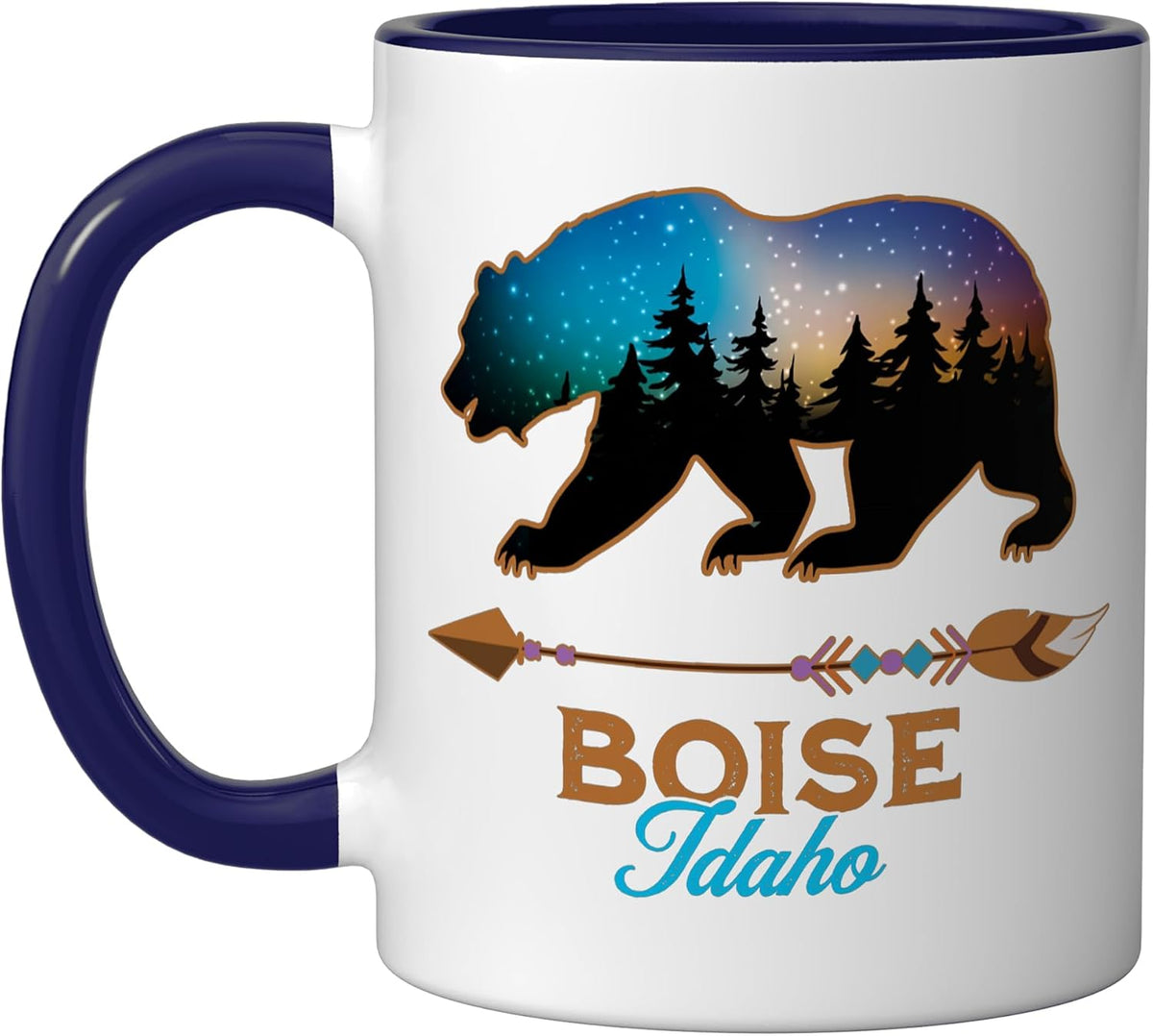 Boise Idaho Bear Forest Night Sky Outdoor Adventure Ceramic Mug