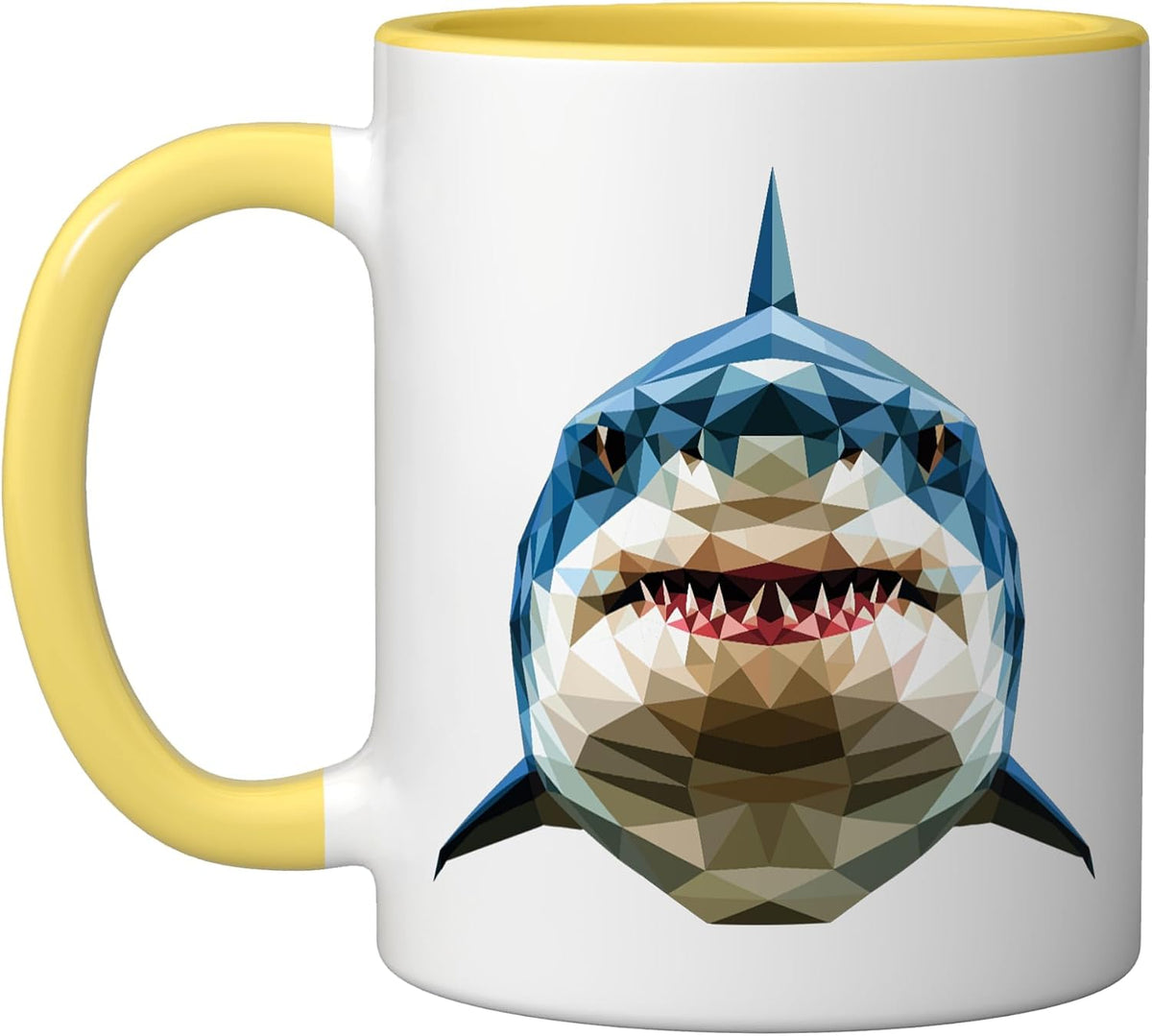 Geometric Low Poly Shark Head Art Ocean Ceramic Mug