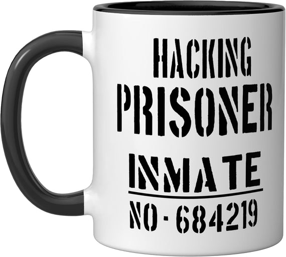 Hacking Prisoner Inmate Stencil Number Quote Ceramic Mug