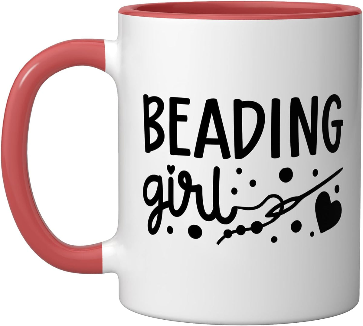 Beading Girl Beader Beadwork Bead Ceramic Mug