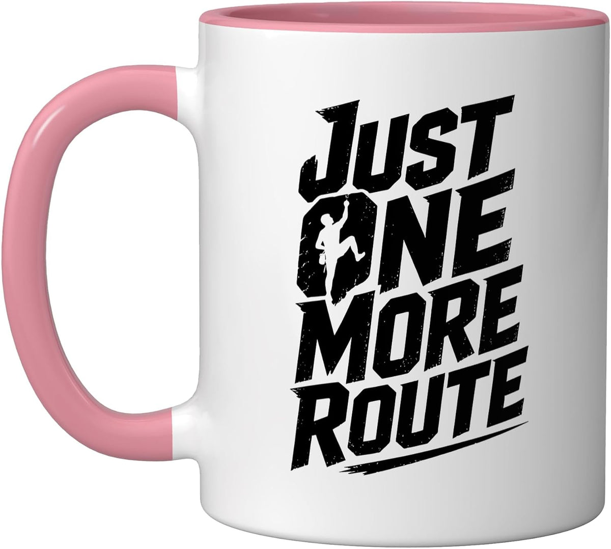 Rock Climbing Dad Promises Family Just One More Route Ceramic Mug