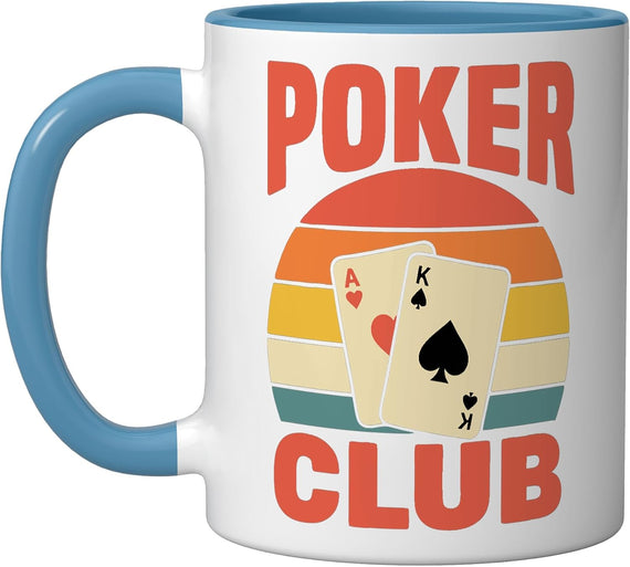 Poker Club Retro Sunset Cards Ceramic Mug