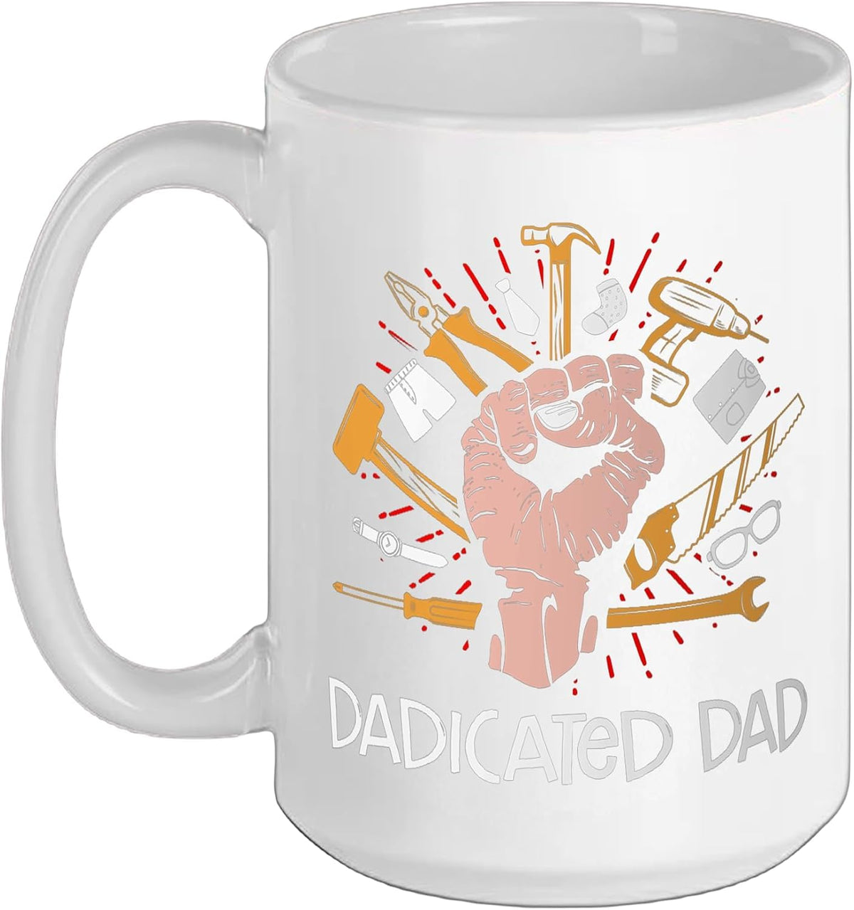 Dadicated Dad I Tools Handyman Hero Dad Christmas Ceramic Mug