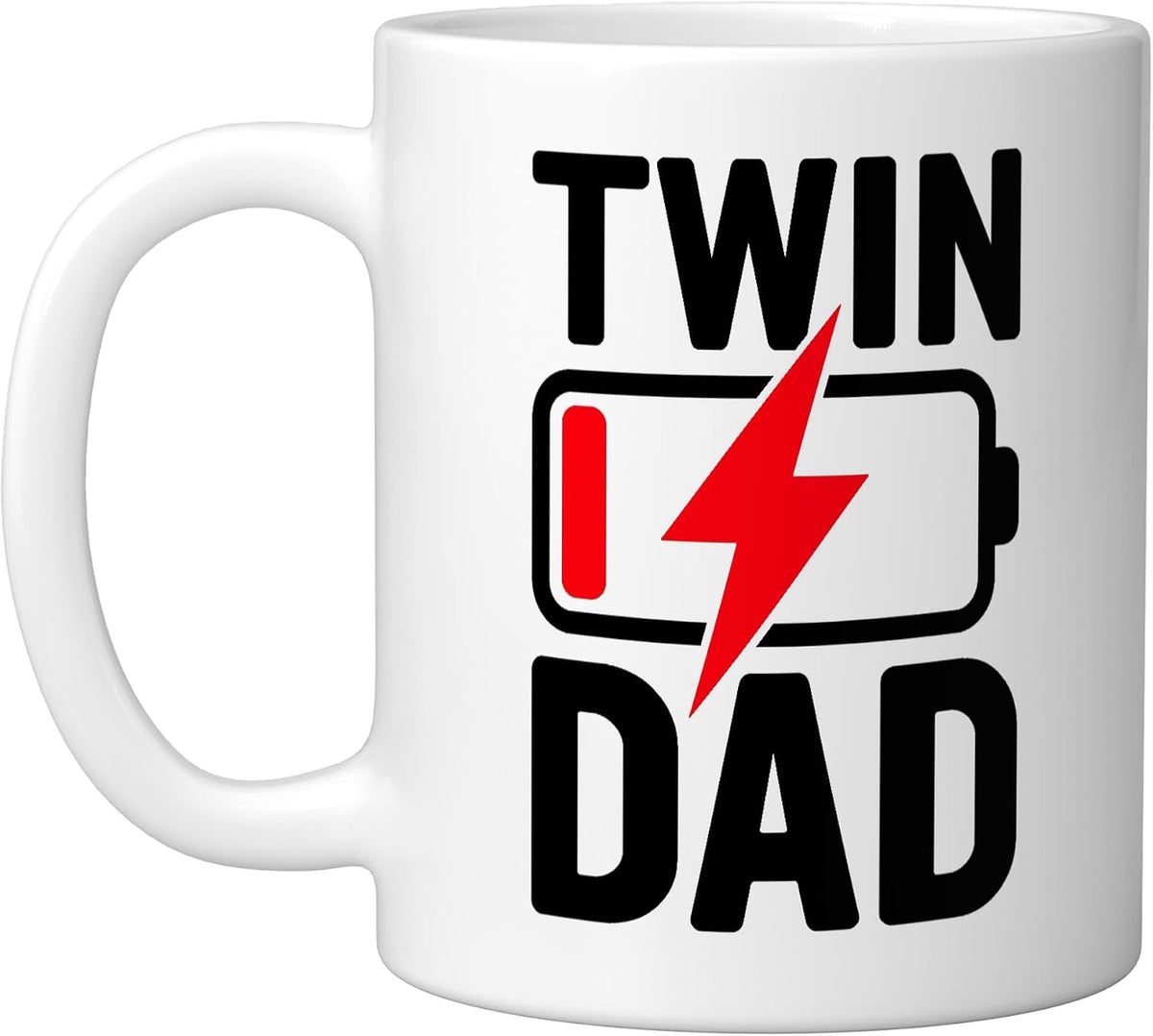 Twin Dad Low Battery Lightning Bolt Ceramic Mug