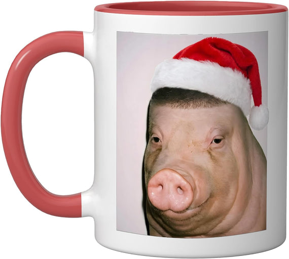 Buzz Cut Pig Christmas Fade Santa Ugly Sweater Ceramic Mug
