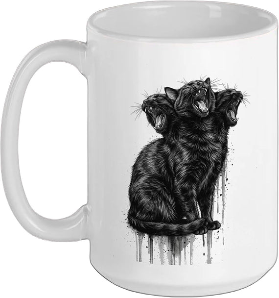 Cat Spooky Scary Halloween Cerberus Goth Horror Ceramic Mug