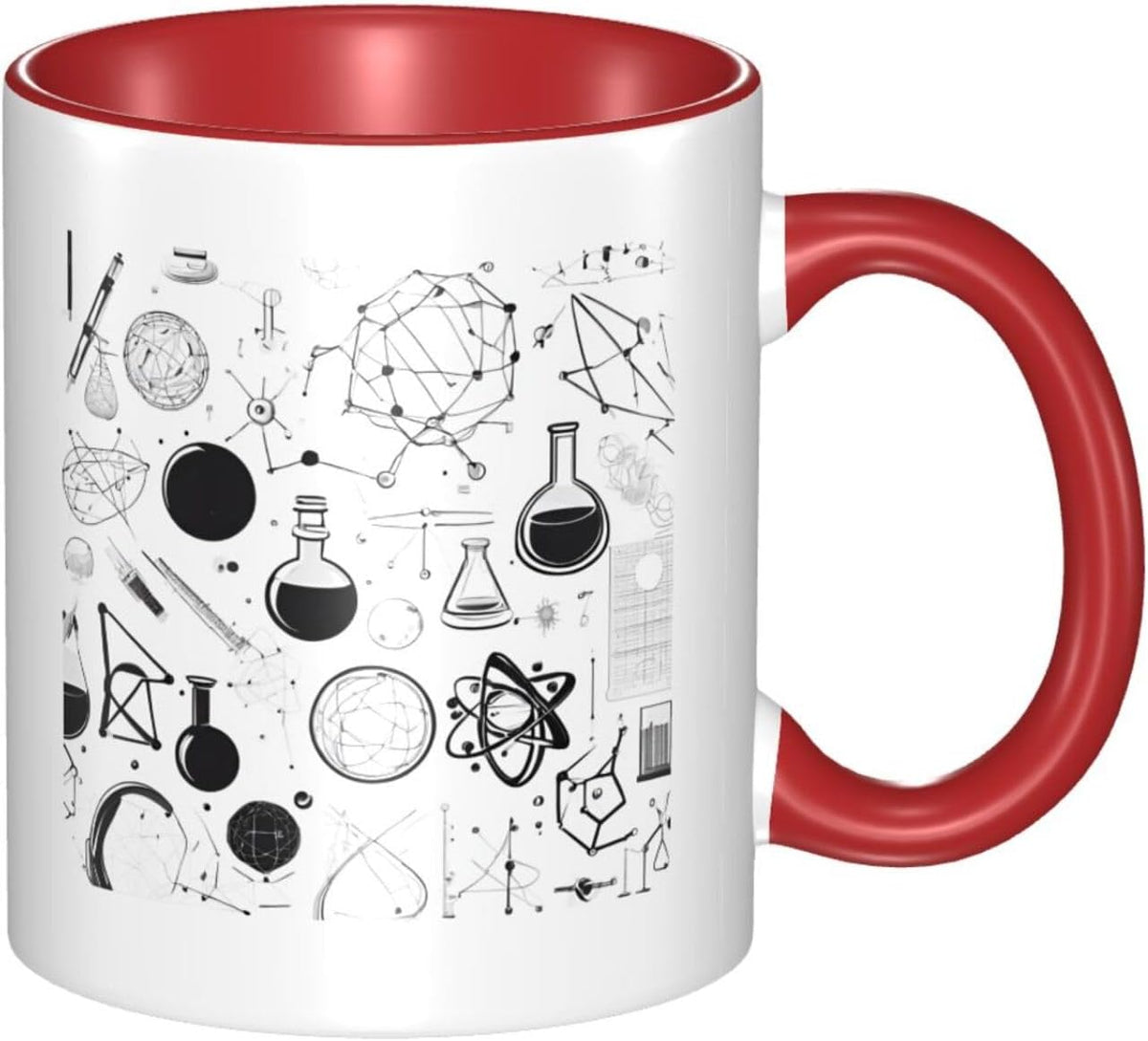 Chemistry Print â€“ 3d Pattern Double Color, Two Tone Ceramic Mug
