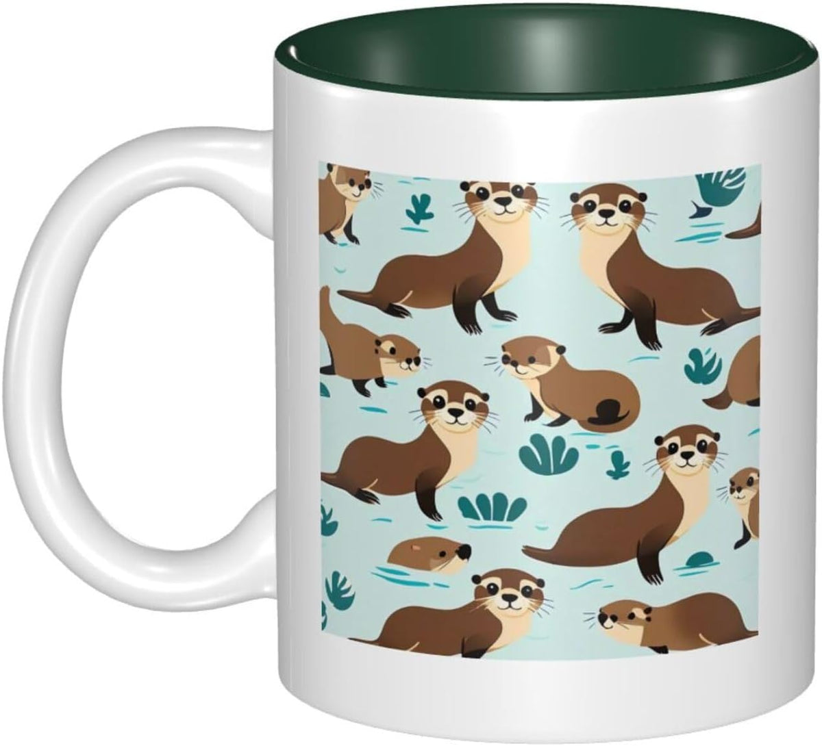 Playful Otter Print, & Tea Lovers, 9 Colors Ceramic Mug