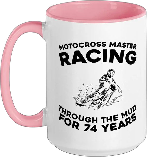 74 Years Old Dirt Bike Mx Motocross Supermoto 74th Ceramic Mug