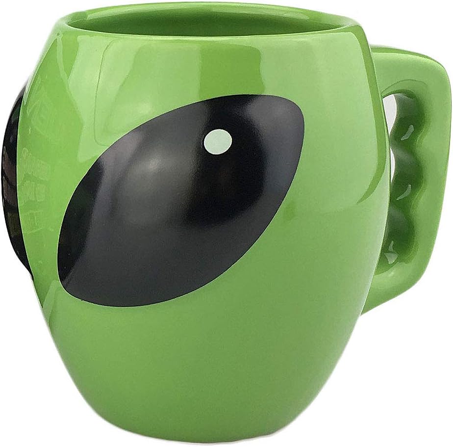 Vanenjoy Bright Green Glazed Ceramic Shape Ceramic Alien Ceramic Mug