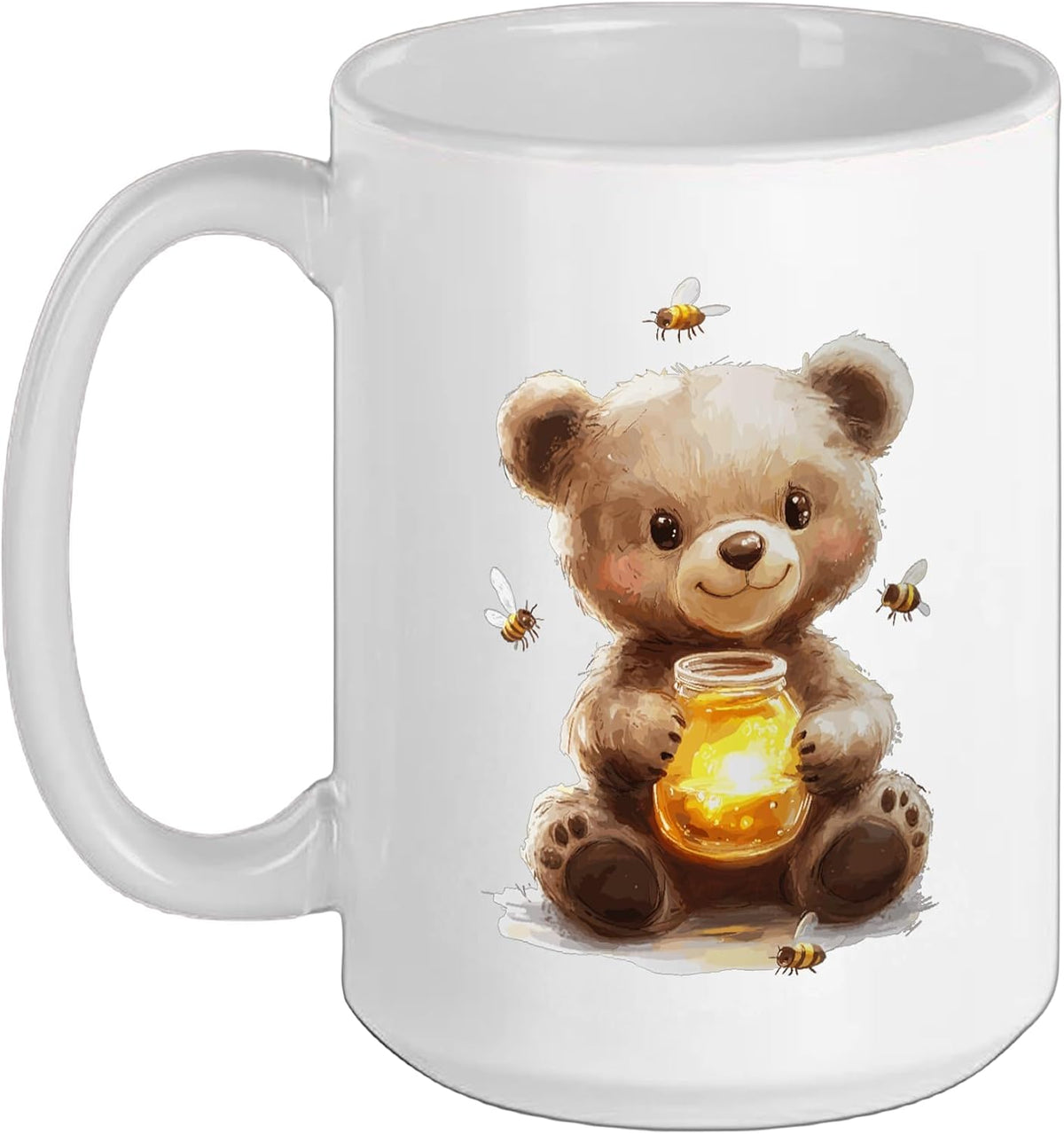 Teddycore - Cute Bear With Honey Jar Ceramic Mug
