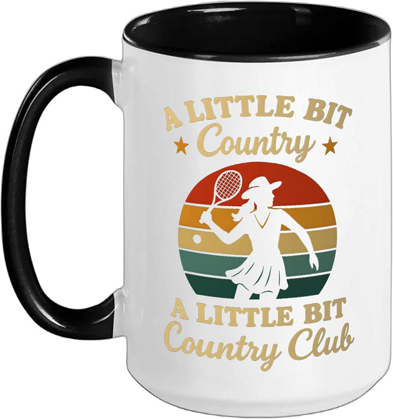 Cowgirl Retro Country Club Tennis Themed Party Southern Ceramic Mug